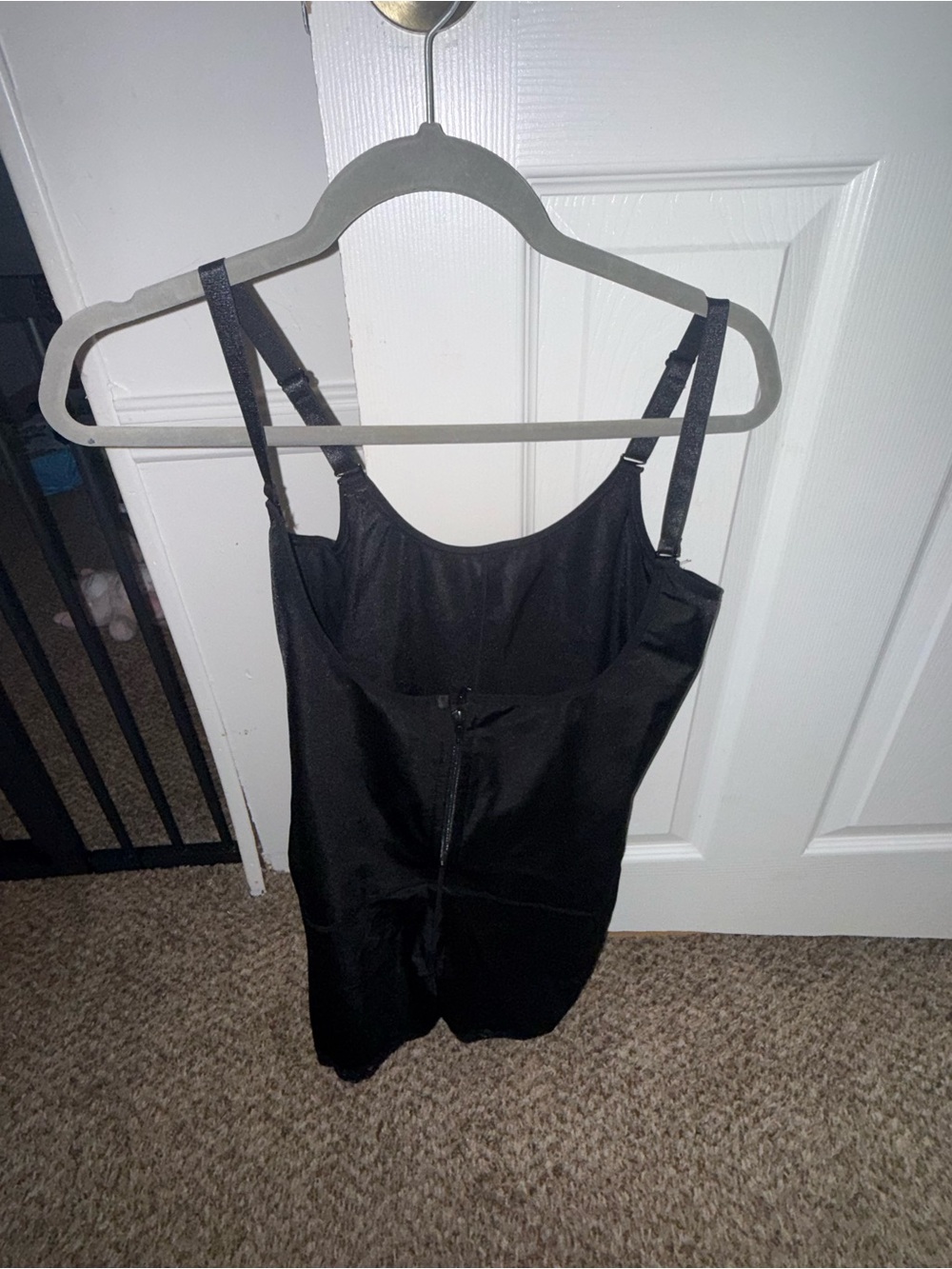 Black Satin Women's Camisole Slip with Adjustable Straps